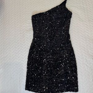 Midnight Doll 1 shoulder Sequin Dress